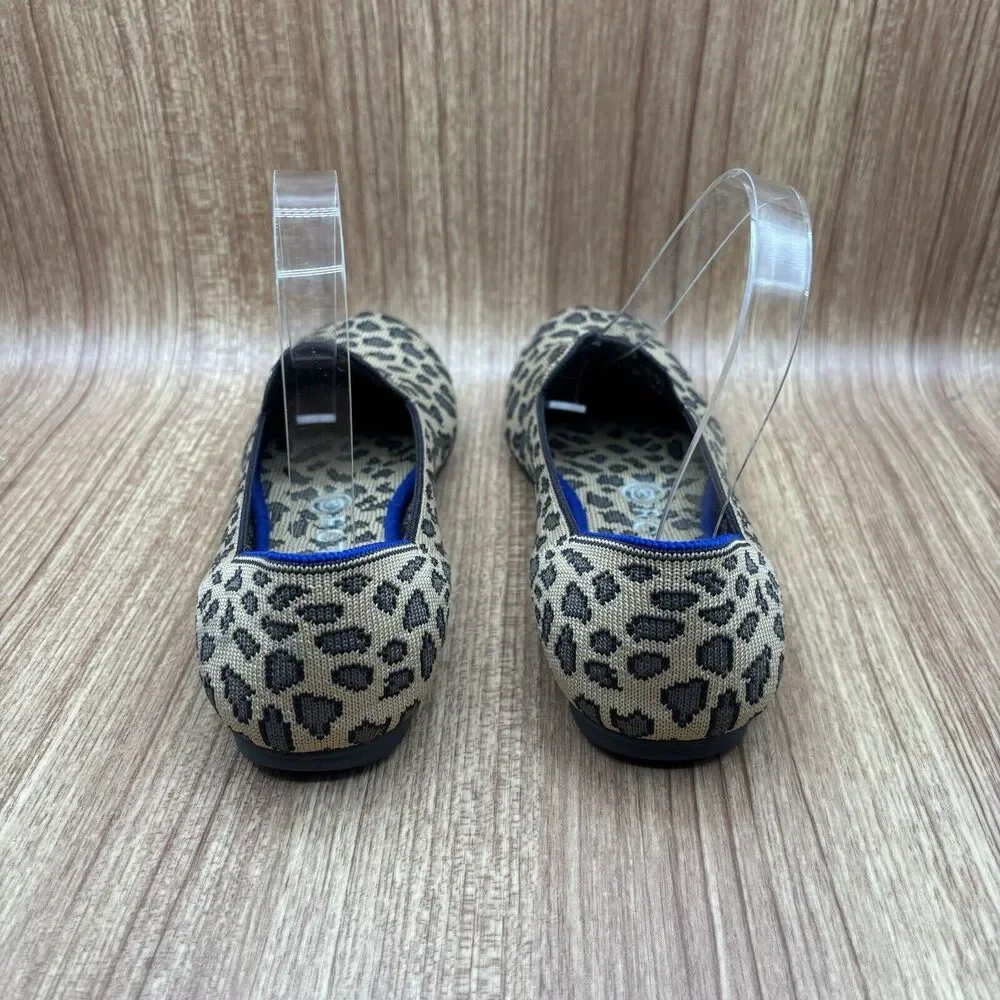 Rothy's THE LOAFER Spotted Leopard Print Flats Retired Blue Halo Women's Size 7
